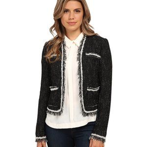 Rebecca Taylor Black and White Tweed Blazer